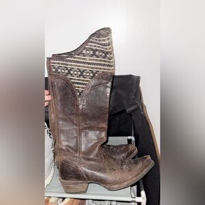 Brown Leather ariat cowboy Boots